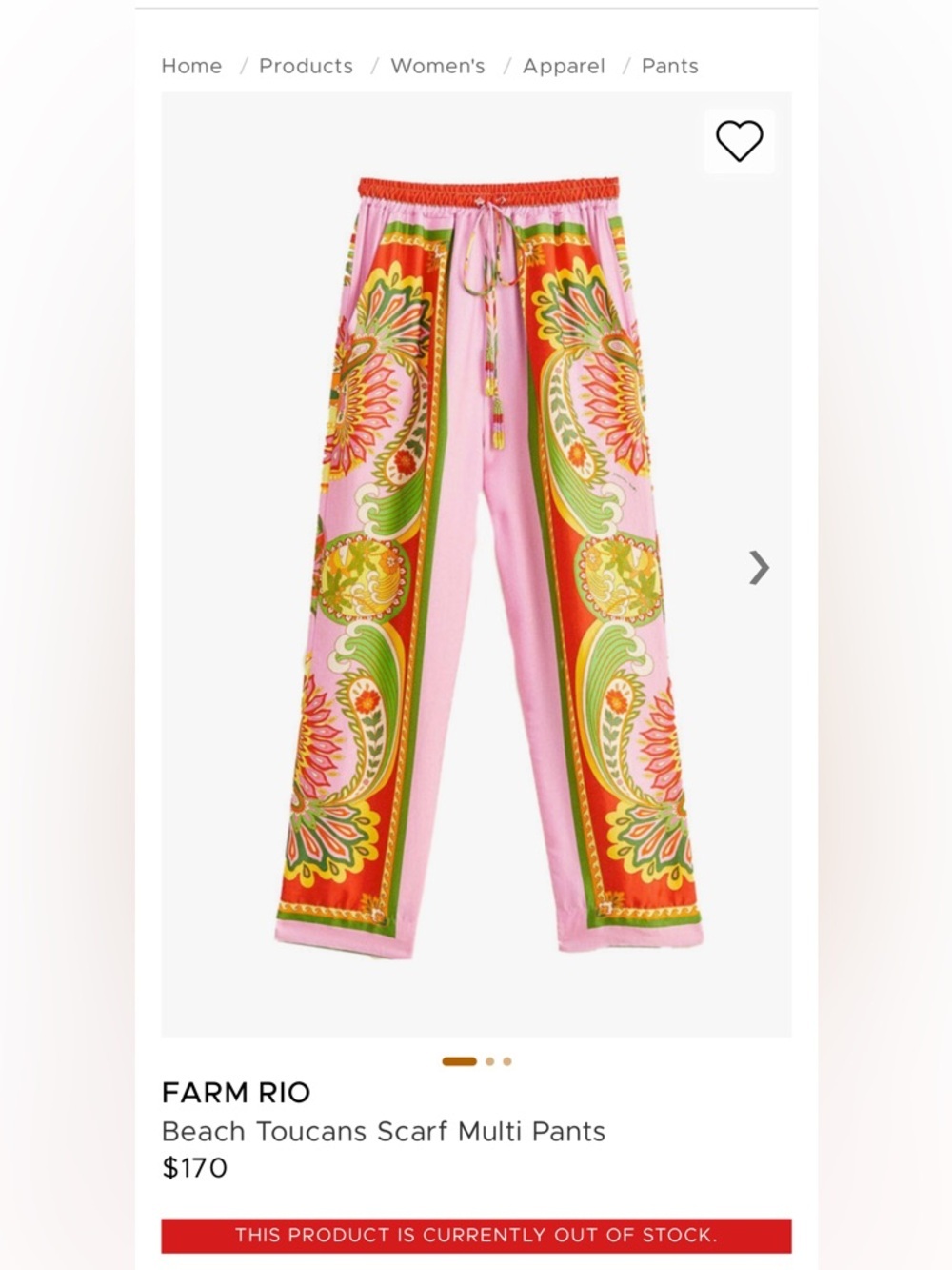 Farm Rio Beach Toucans Scarf Lenzing Ecovero Viscose Pants in multicolor NWT XS - Picture 16 of 16